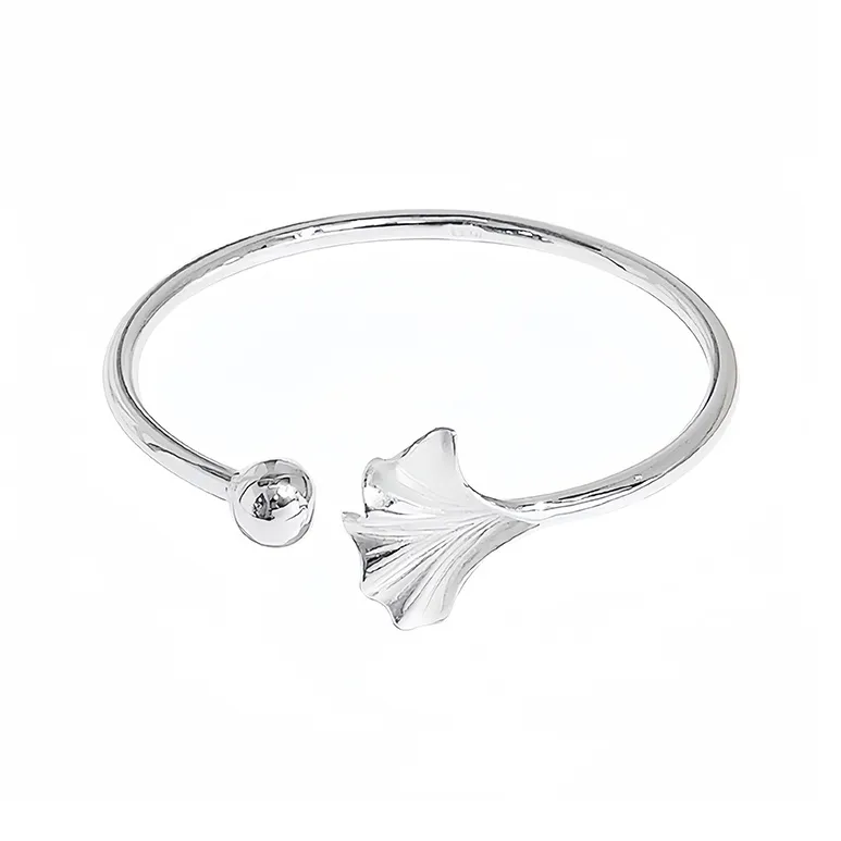 Heart Grass 999 Fine Silver Bangles Women's-0