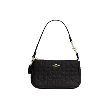 COACH Nolita Leather Shoulder Bag Trumpets Women's Black