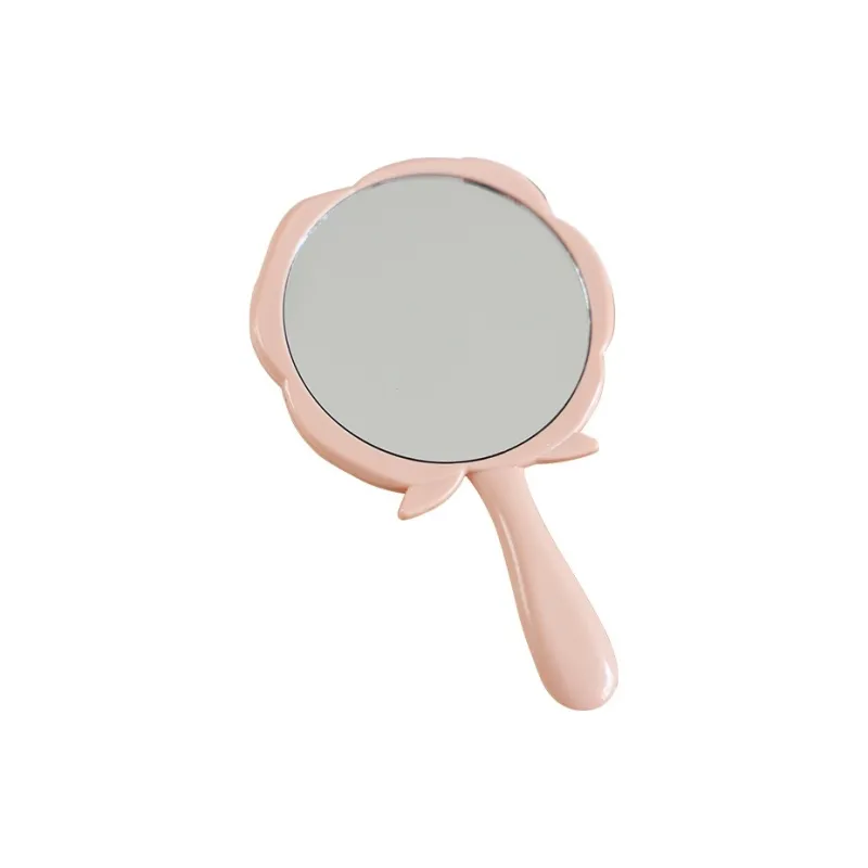 A Few More Cute Instagram Style Handheld Pink Rose Hand Mirror Portable Mini Mirror Make up Tools-1