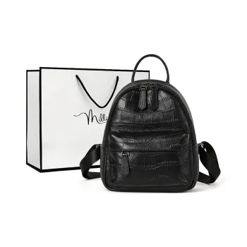 MILLIE'S Cow Leather Backpack Regular Women's Black