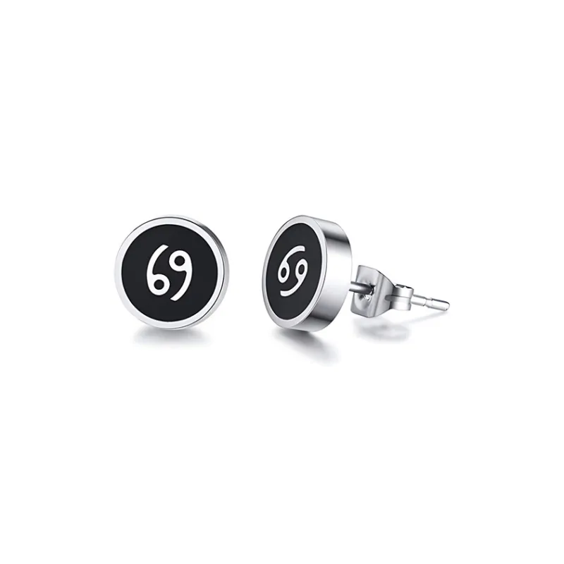 FANSHINER Titanium Steel Stud Earrings Men's-7