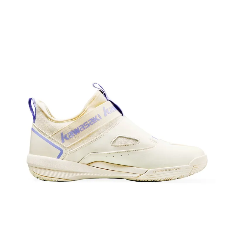 Kawasaki Cushioning, Slip Resistant, Abrasion Resistant, Impact Resistant Low Top Badminton Shoes Unisex Beige Purple-2