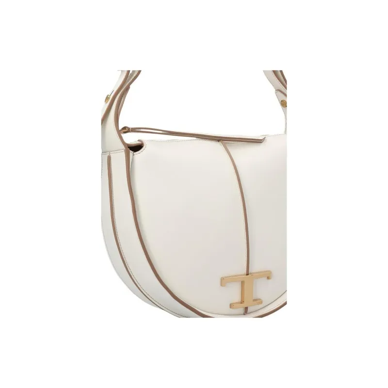 TOD'S Timeless Leather Crossbody One Shoulder Handbags Small Size Women's White-5
