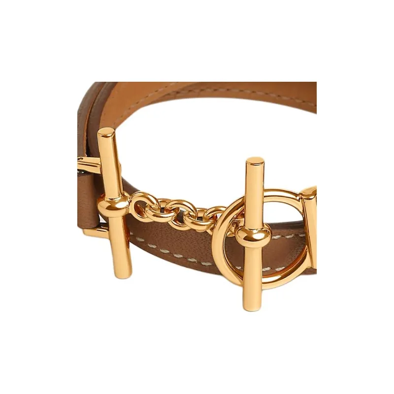 HERMES Calfskin Bracelets Women's Brown-2