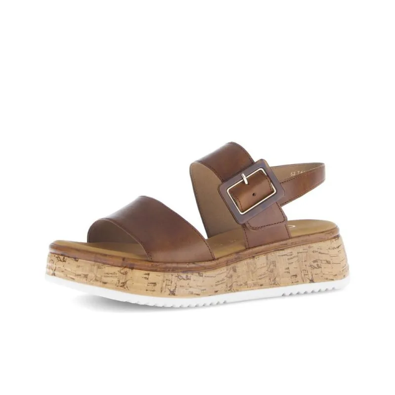 Gabor Comfort Strap Sandals 5cm Women's Brown-2