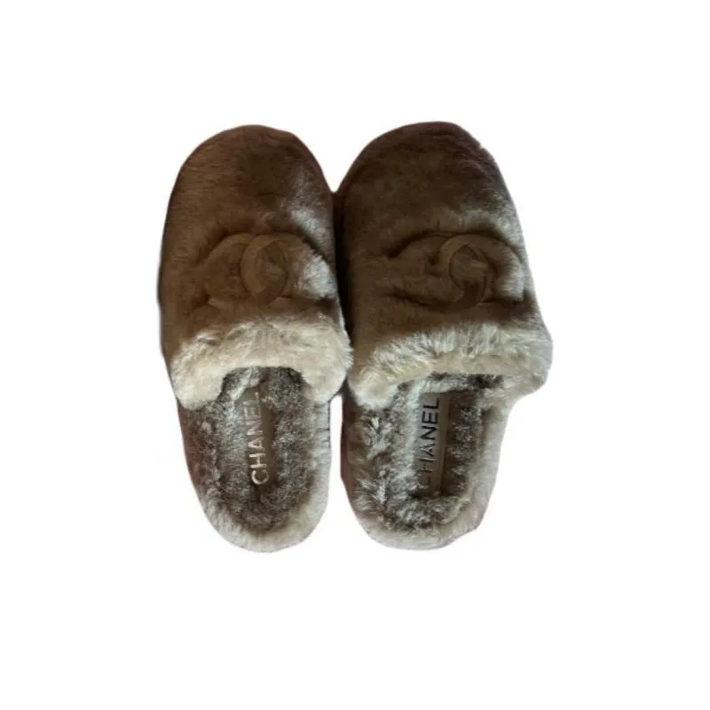 CHANEL Wrap toe Slippers Women's Gray-3