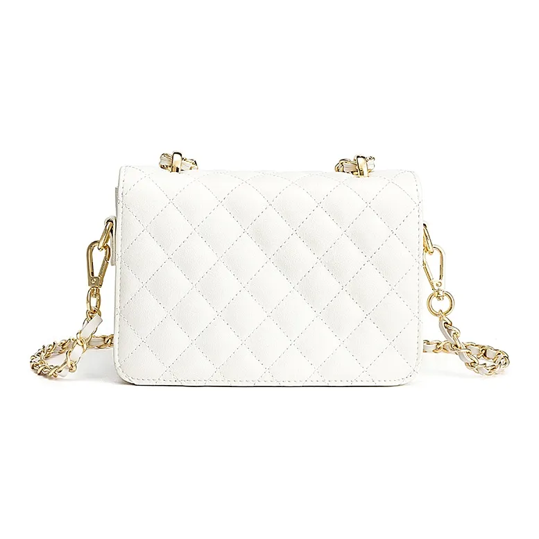 Teddy Bear Collection Camping Teddy Series Cow Leather Shoulder Bag, Crossbody Bag Trumpets Women's White-3