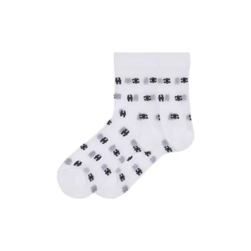 CELINE Monogram Socks 'Off White/Black'