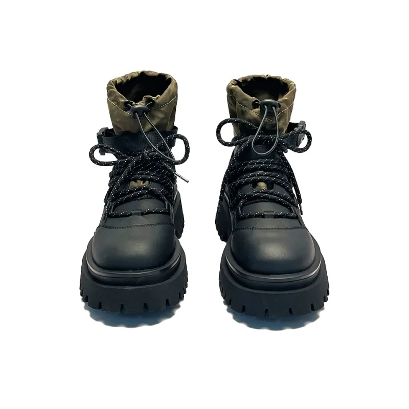 JIPOSEN Ankle Boots Unisex Army Green-3