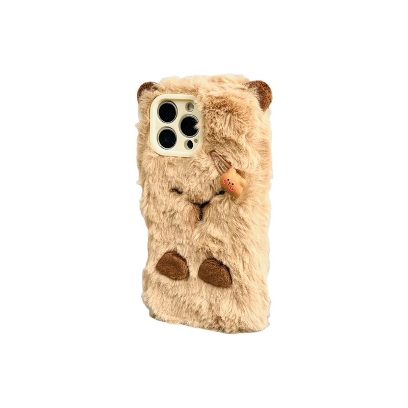 Wei Xin Plush Material Capybara Hair Clip Phone Cases Compatible With IPhone 16/15 Pro Max/13/14 Pro/Max Collection-2