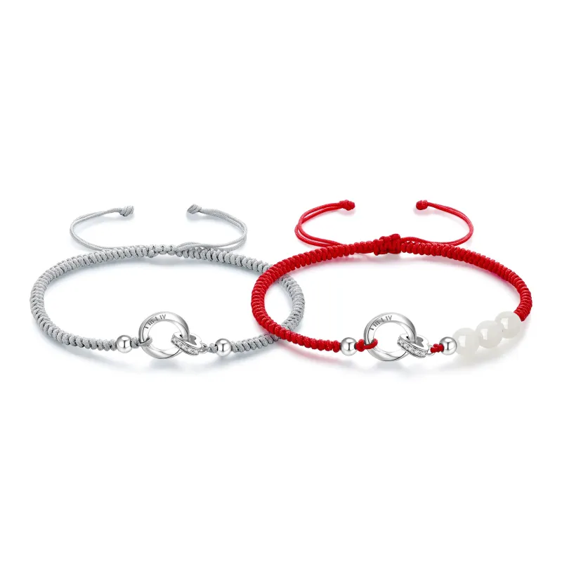 Lao Feng Xiang S999 Fine Silver Sterling Silver Bracelet Pair Unisex-11