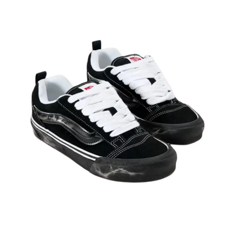 COSTS x Vans Knu Skool Anti Slip Wear Resistant Low Top Skateboard Shoes Unisex Black-4