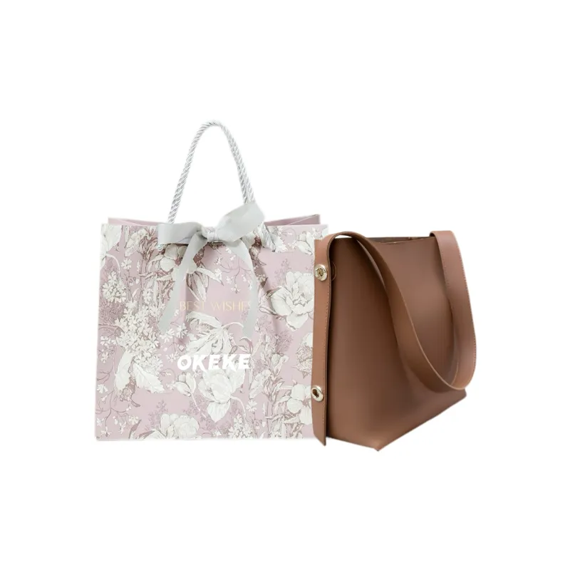 OKEKE Fleece Lined Bucket Bag, Portable Crossbody Bag, Shoulder Bag Unisex Brown/Black-0