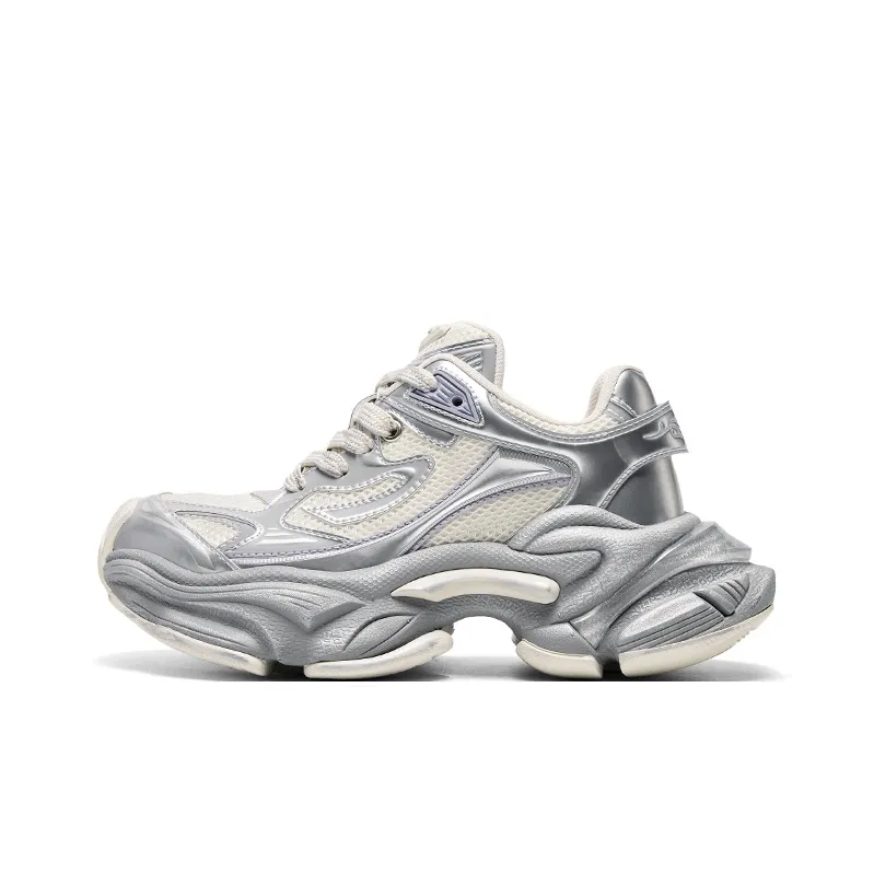 CHERYKALLY Time Swirl Cushioning Anti Slip Wear Resistant Breathable Height Increasing Low Top Chunky Sneakers Unisex-5