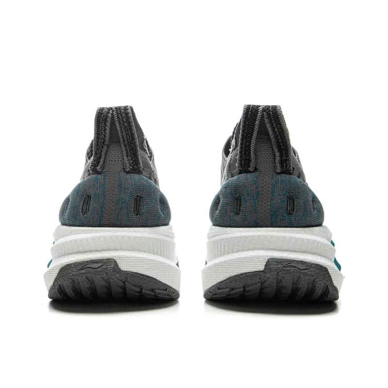 LiNing Comfortable Cushioning Slip Resistant Abrasion Resistant Breathable Low Top Running Shoes Men's Black Gray Color-5