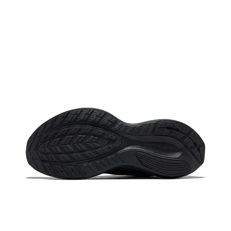 Erke Cushioning Lightweight Rebound Low Top Sprint Running Shoes Men's Jet Black Carbon Gray-4