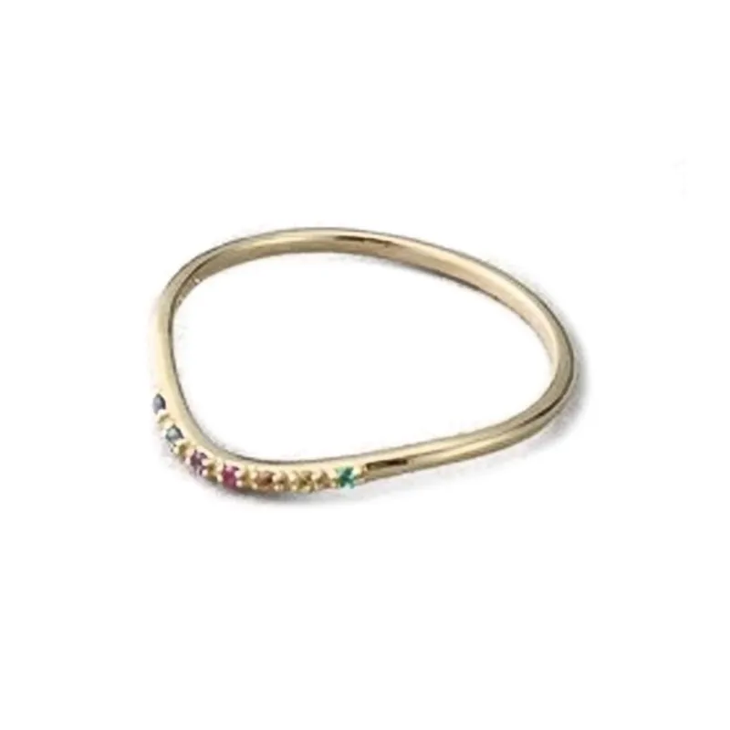 Ete 10K Gold Sapphire Topaz Amethyst Ruby Emerald Rings Women's Gold-1