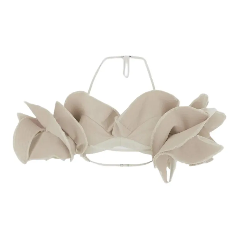 Jacquemus La Brassiere Artichaut Ruffed Bralette Off White-1