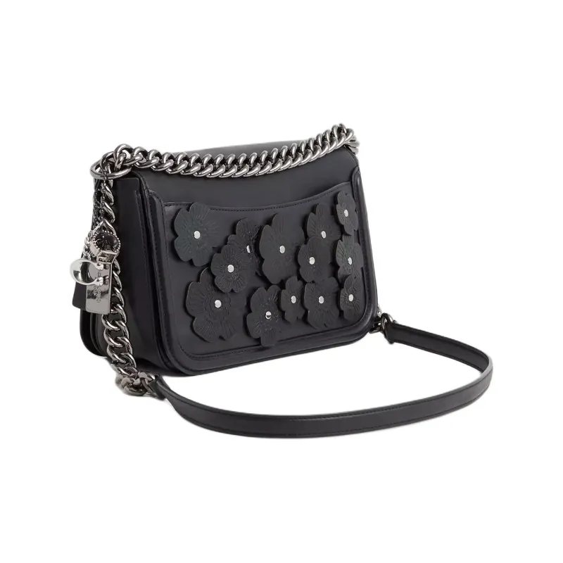 COACH Swagger Glove Tanning Crossbody Bag Shoulder Bag Medium Size Women's Bronze & Black-1