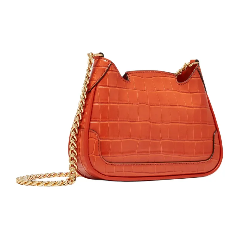 MICHAEL KORS Hally Leather Crossbody Bags Shoulder Bags Mini Women's Orange-3