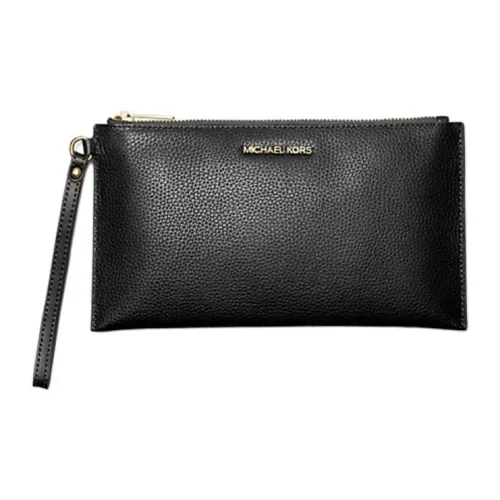 MICHAEL KORS Jet Set Leather Clutch Tubas Unisex Black