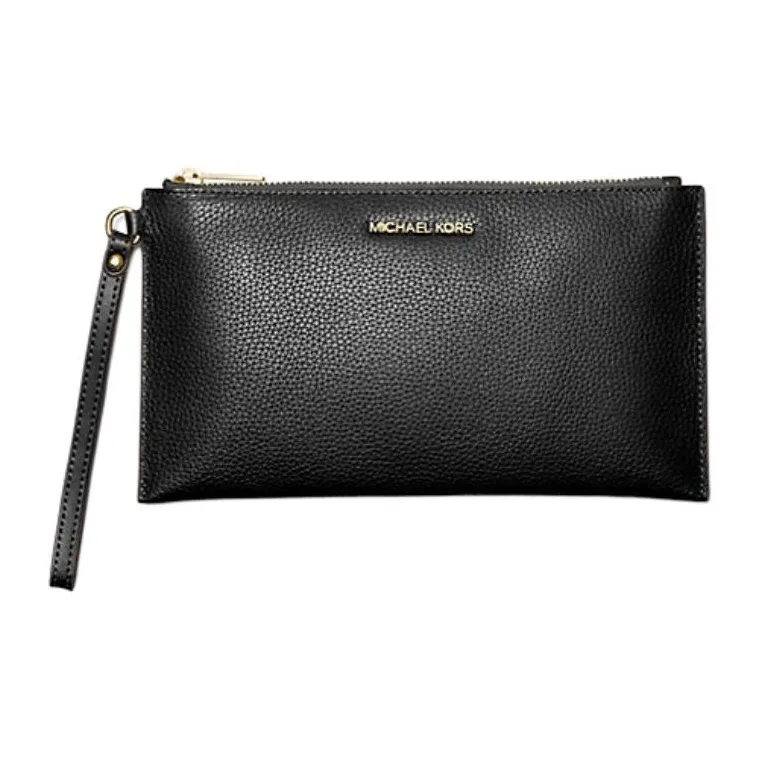 MICHAEL KORS Jet Set Leather Clutch Tubas Unisex Black-0