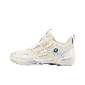 Kawasaki Cushioning, Slip Resistant, Abrasion Resistant, Impact Resistant Low Top Badminton Shoes Unisex Beige Purple