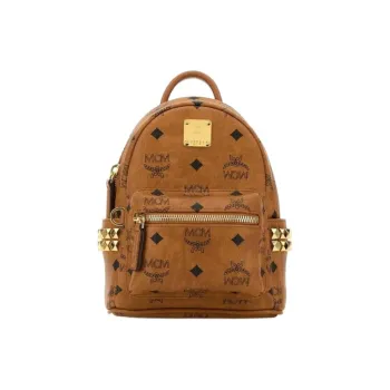 MCM Canvas Backpack Mini Women's Cognac Brandy