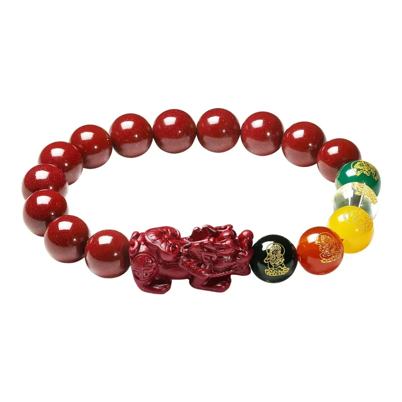 YUFENGXI Reconstructed Cinnabar Bracelets Unisex-0