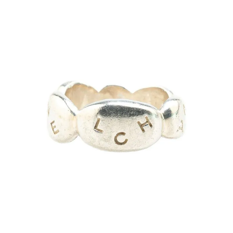 CHANEL 2000 2020 Sterling Silver Logo Engraved Ring-1