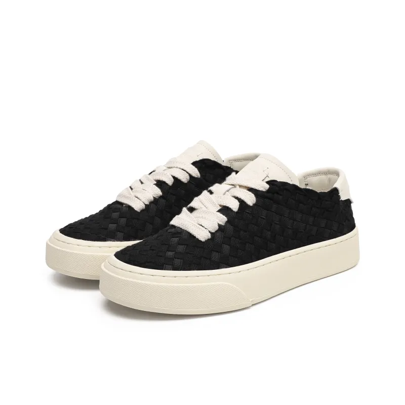 Hong Kong Meng Abrasion Resistant Breathable Height Increasing Low Top Skateboard Shoes Unisex Black-1