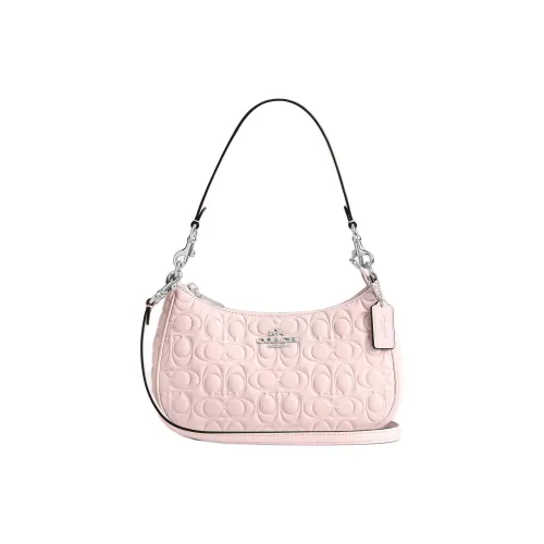 COACH Teri Leather Shoulder Bag Medium Size Women
s Pink