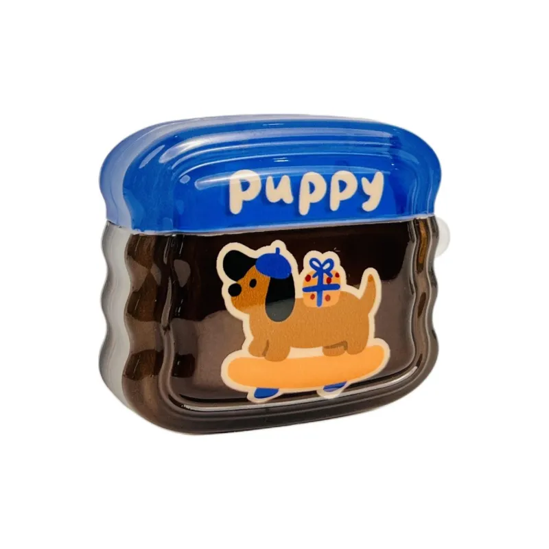 Sopi Compatibility With Apple AirPods 4/2/3/4th Generation/Pro/Pro 2 TPU Blue Brown Skateboard Puppy Headphone Cases-2