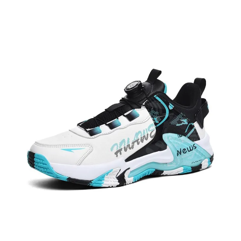 BIANSULONG Running Shoes Unisex Low Top White Cyan Moon-0