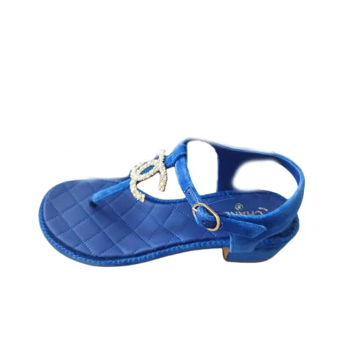 CHANEL 22A Early Autumn Strap Sandals Women's Blue