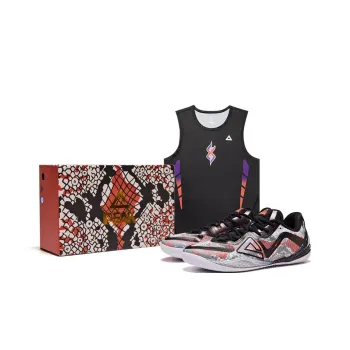 PEAK Wushuang Basketball Shoes Men Low Top Black Red