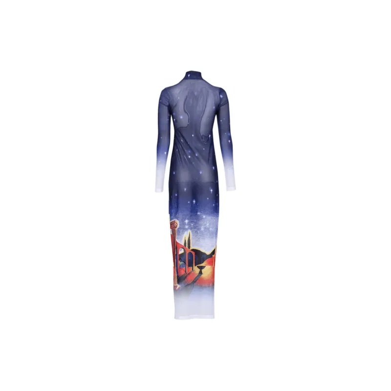 CASABLANCA Long Sleeved Dress Women's Blue-1