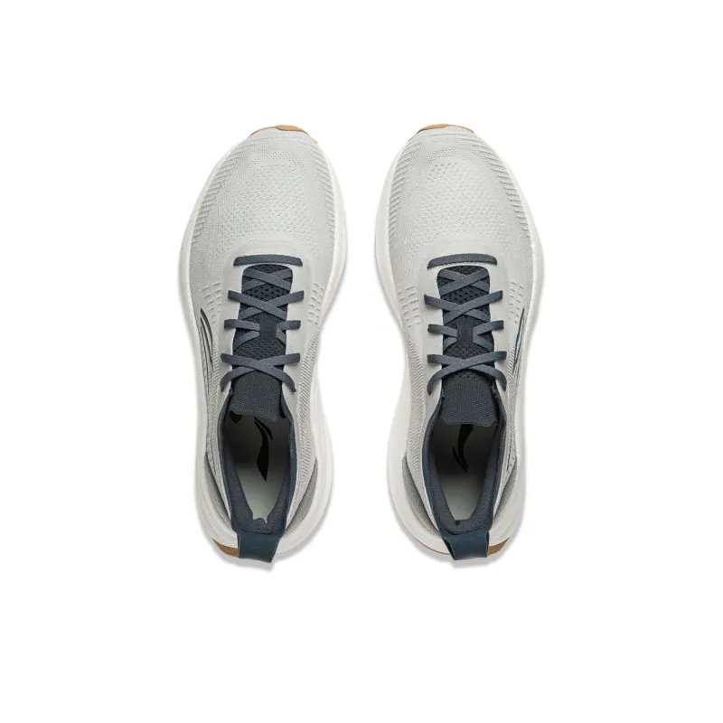 LiNing Comfortable Cushioned Slip Resistant Coverage Low Top Casual Running Shoes Men's Calm Gray-3