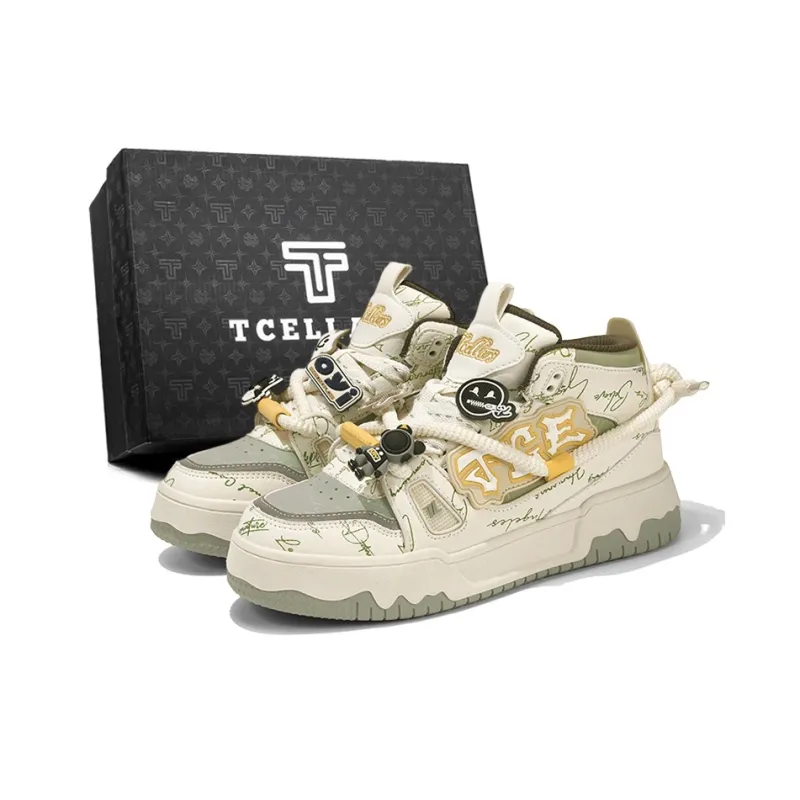 TCELLARS Warm Cushioning Wear-Resistant Lightweight Height Increasing High-Top Skateboard Shoes Unisex Exclusive Box-6