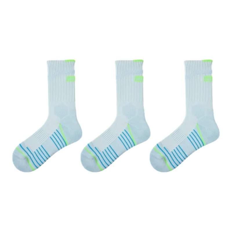 Vine Color Mid Calf Socks Unisex 3 Pack Light Blue-0