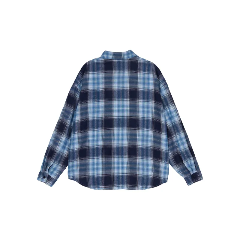 ZUOBEIKA Shirt Unisex Blue Plaid-1