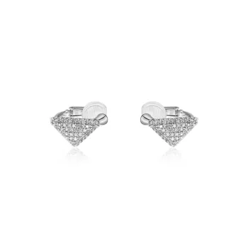 BOONEE ALUS White Gold Plated Copper Clip On Earrings Women's
