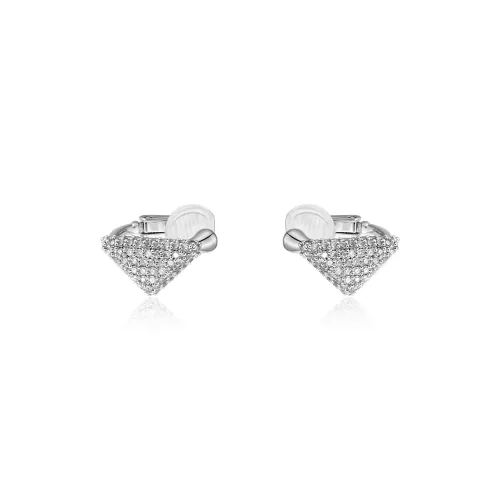 BOONEE ALUS White Gold Plated Copper Clip On Earrings Women's