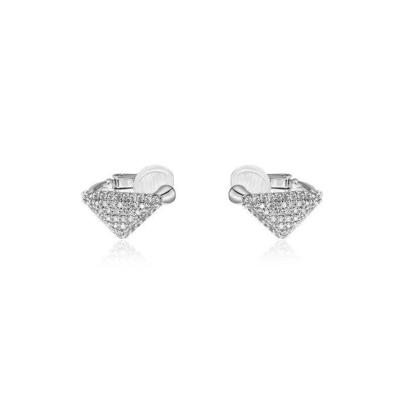 BOONEE ALUS White Gold Plated Copper Clip On Earrings Women's-0