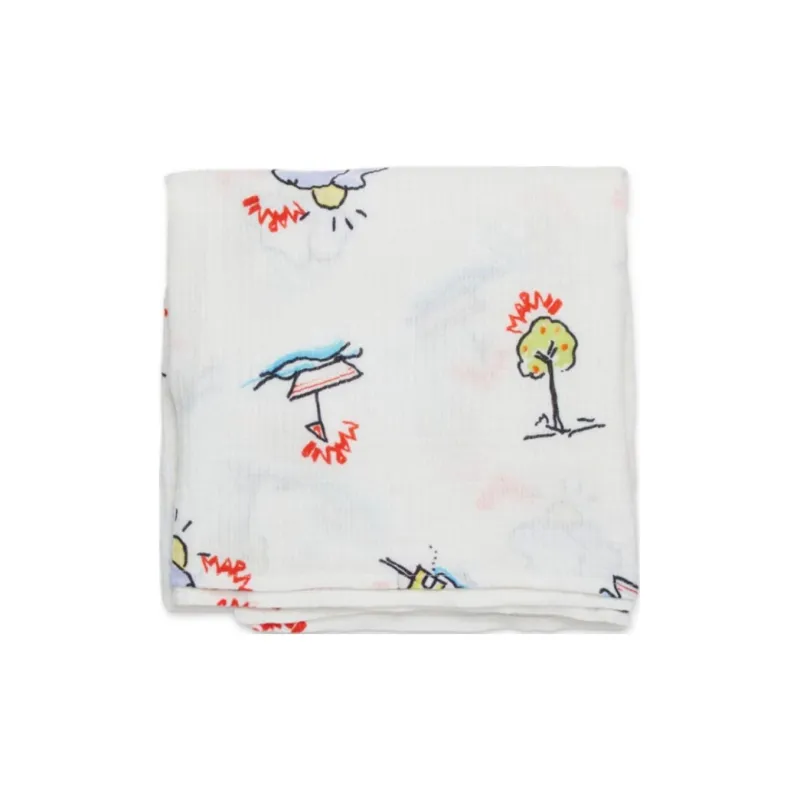 MARNI Cotton Knit Scarves Kids' White-0