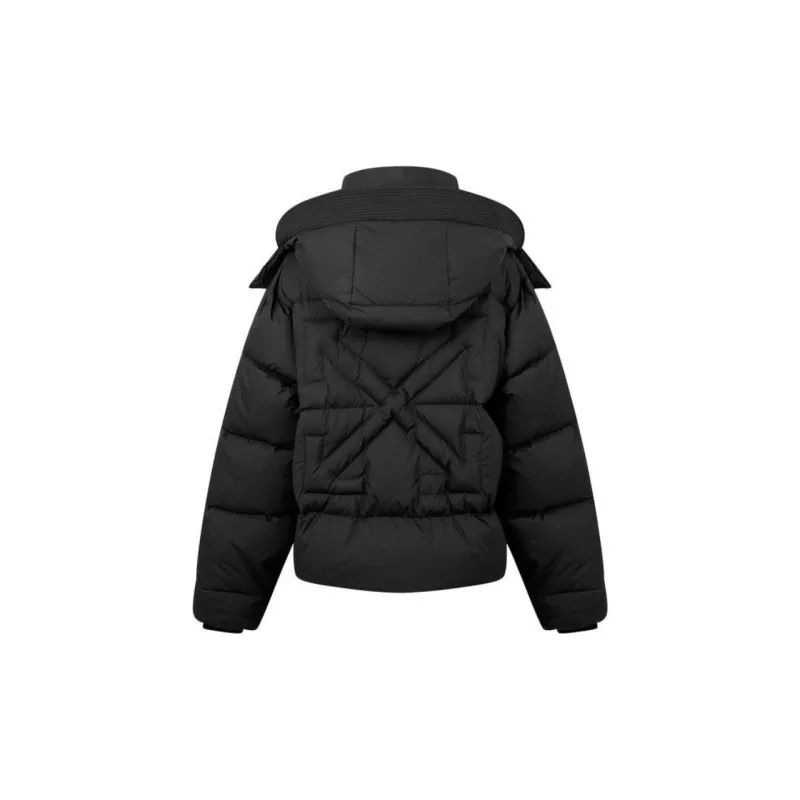OFF WHITE Peach Ny Arrow Over Down Puffer Coat Black/White-1