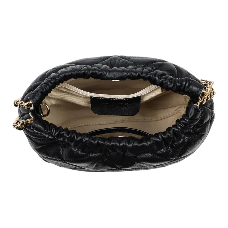 MILLIE'S Cow Leather Trash Bag Handbag Shoulder Bag Regular Women's Black/White-5