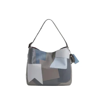 COACH Bedford Glove Tanning Hobo Bag Handbag Shoulder Bag Large Size Women's Tin Gray With Heather Gray