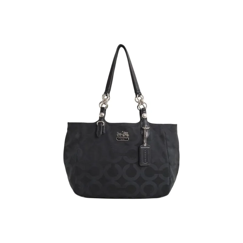 COACH Mia Canvas Canvas Bag Tote Bag Shopping Bag Handbag Shoulder Bag Women's Black-0