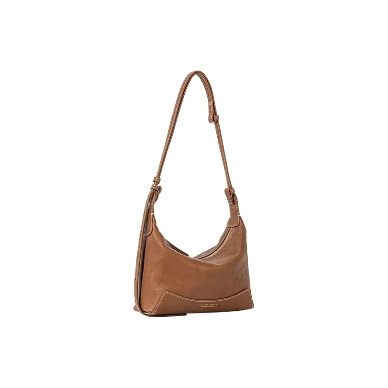 VANESSA HOGAN Top Grain Vegetable Tanned Cow Leather Shoulder Bag Small Size Women's Cocoa Red/Brown/Obsidian Black-2